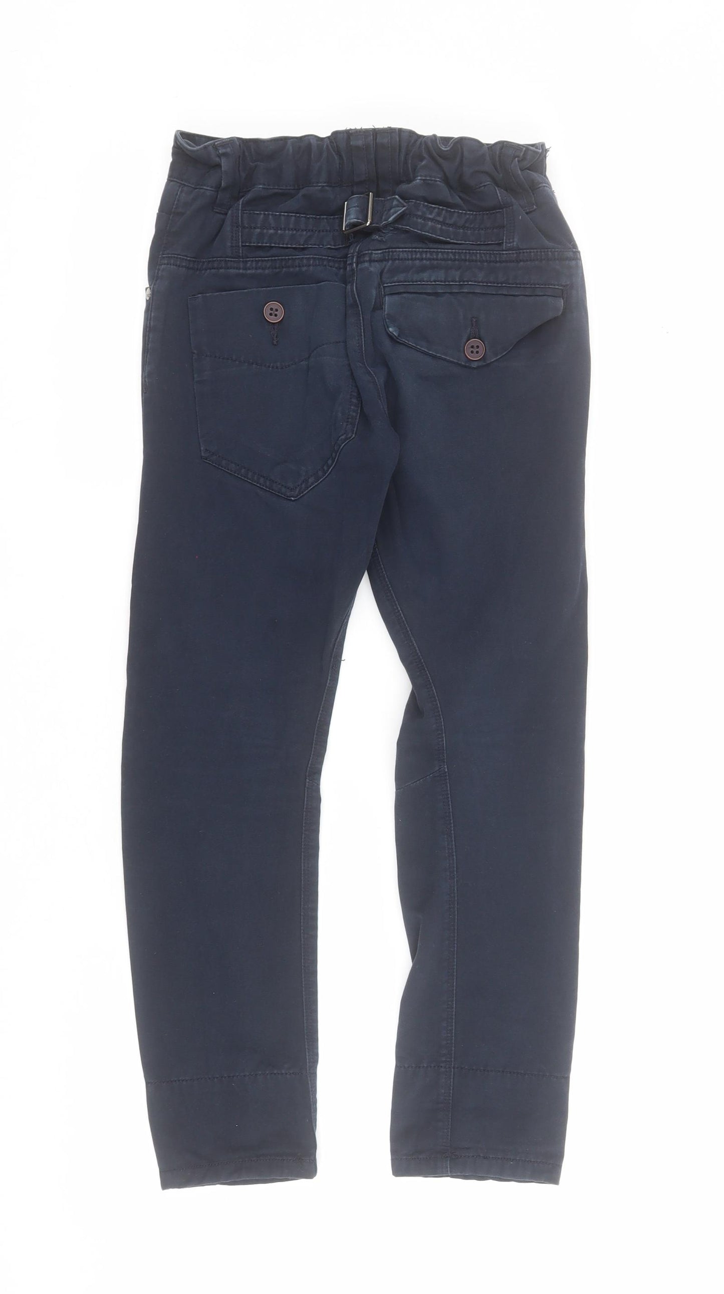 NEXT Boys Blue  100% Cotton Chino Trousers Size 7 Years  Regular Zip