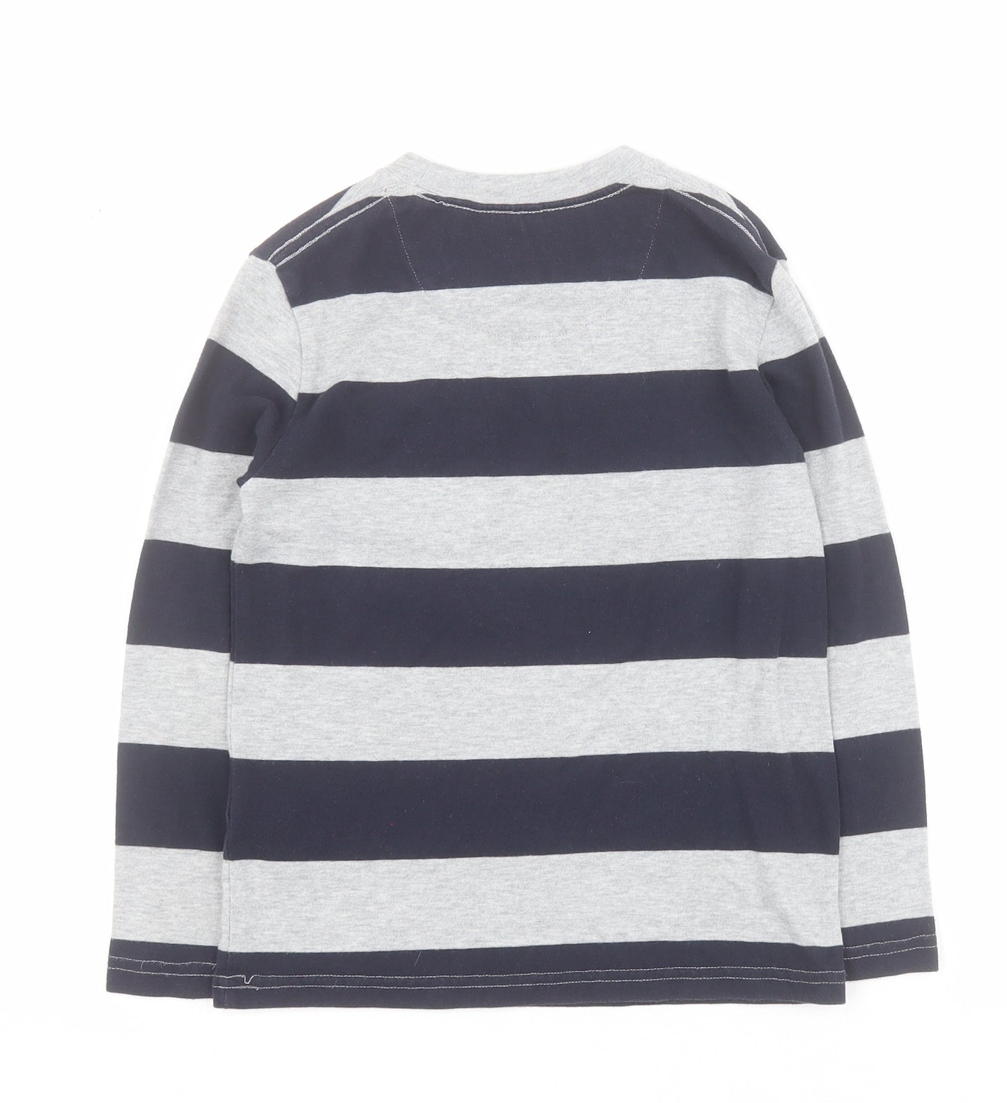 Abercrombie & Fitch Boys Grey Striped Cotton Pullover T-Shirt Size 5-6 Years Crew Neck Pullover