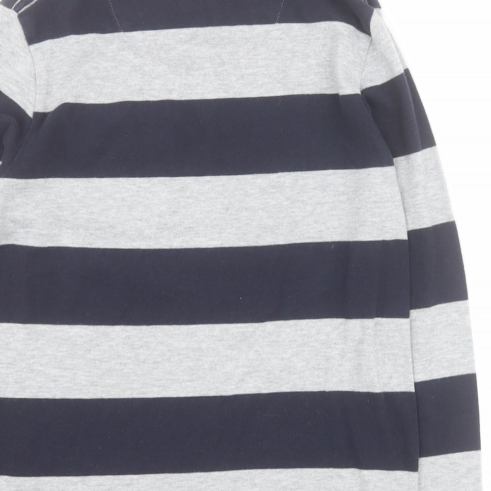 Abercrombie & Fitch Boys Grey Striped Cotton Pullover T-Shirt Size 5-6 Years Crew Neck Pullover