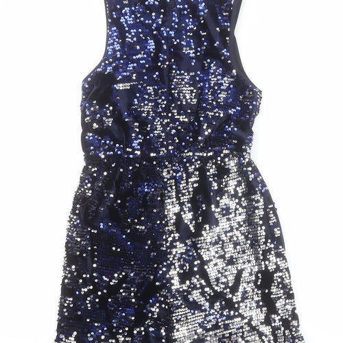 Marks and Spencer Girls Blue  Polyester Playsuit One-Piece Size 9-10 Years  Zip