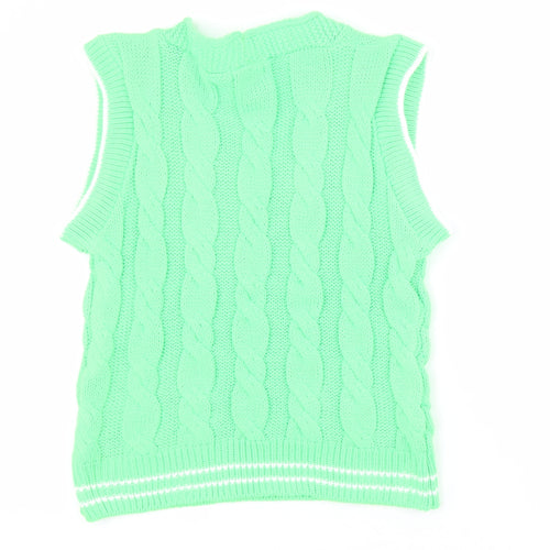Vivichi Womens Green V-Neck  Acrylic Vest Jumper Size XS