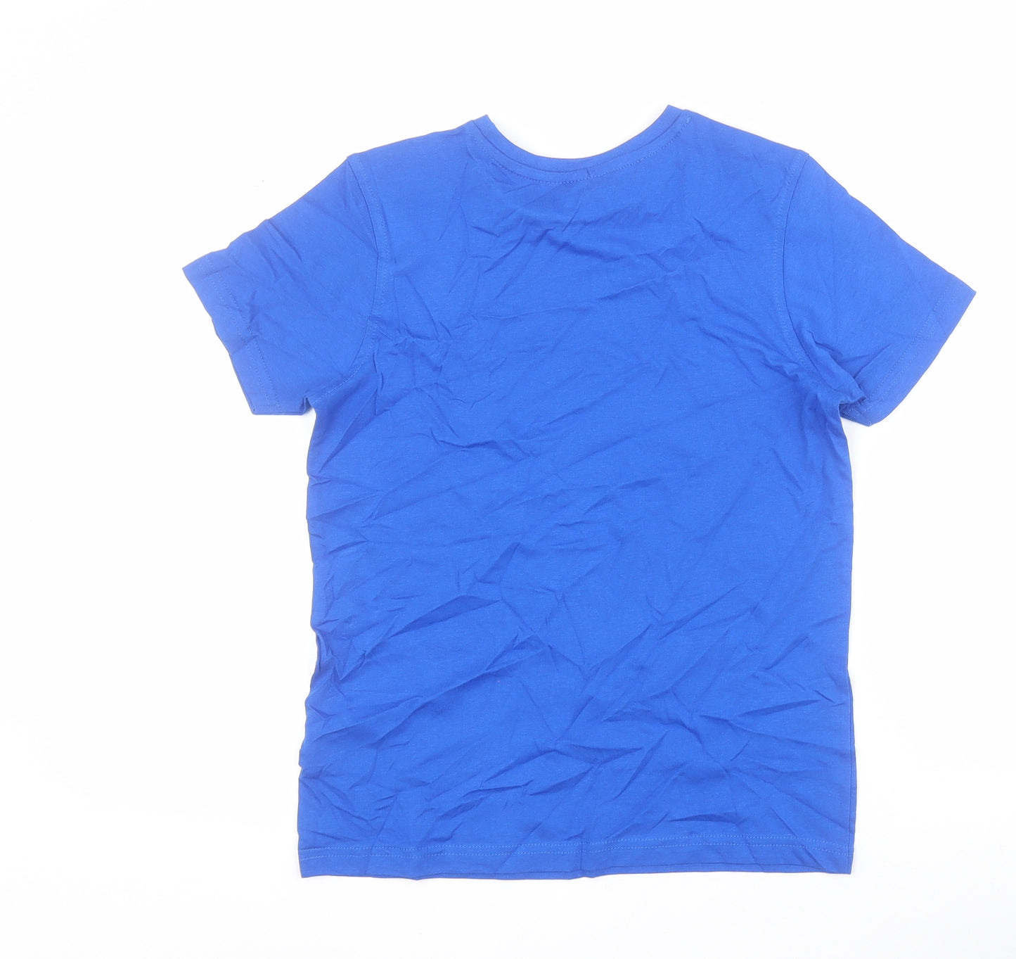 George Boys Blue  100% Cotton Pullover T-Shirt Size 9-10 Years Crew Neck Pullover
