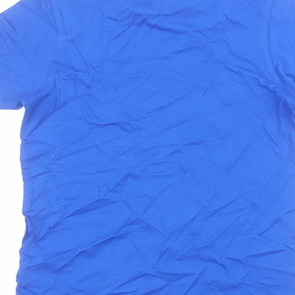 George Boys Blue  100% Cotton Pullover T-Shirt Size 9-10 Years Crew Neck Pullover