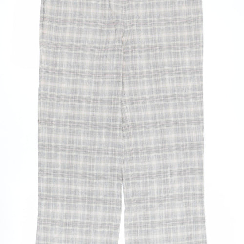 NEXT Womens Multicoloured Plaid Viscose Carrot Trousers Size 12 L30 in Regular Zip