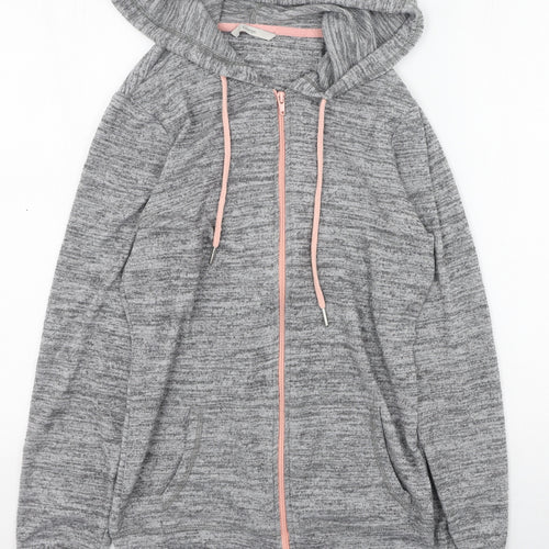 George Womens Grey Round Neck  Polyester Full Zip Jumper Size 8