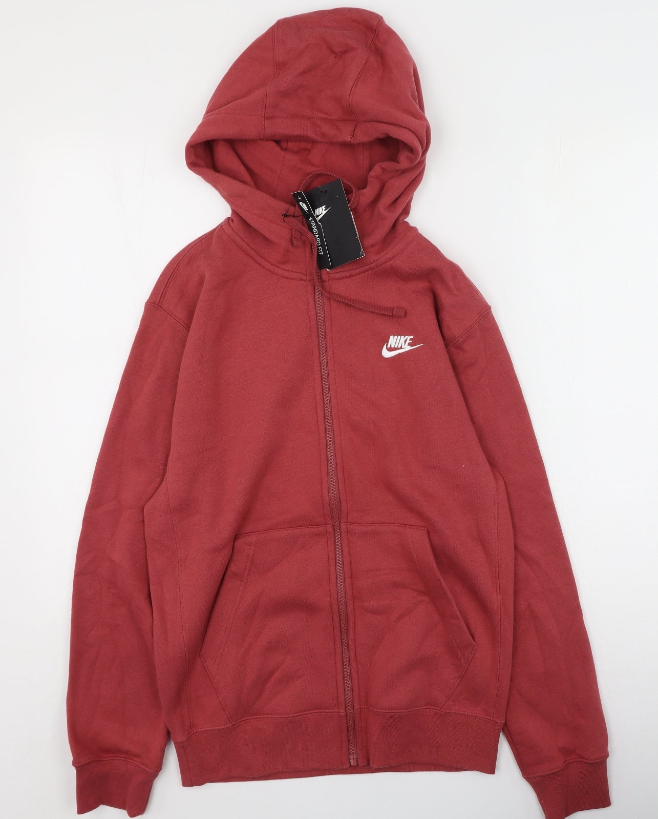 Nike Mens Red Round Neck  Cotton Full Zip Jumper Size XS