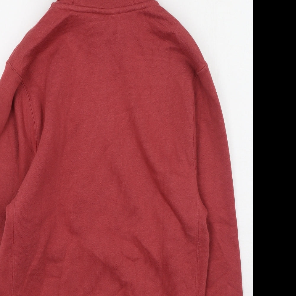Nike Mens Red Round Neck  Cotton Full Zip Jumper Size XS