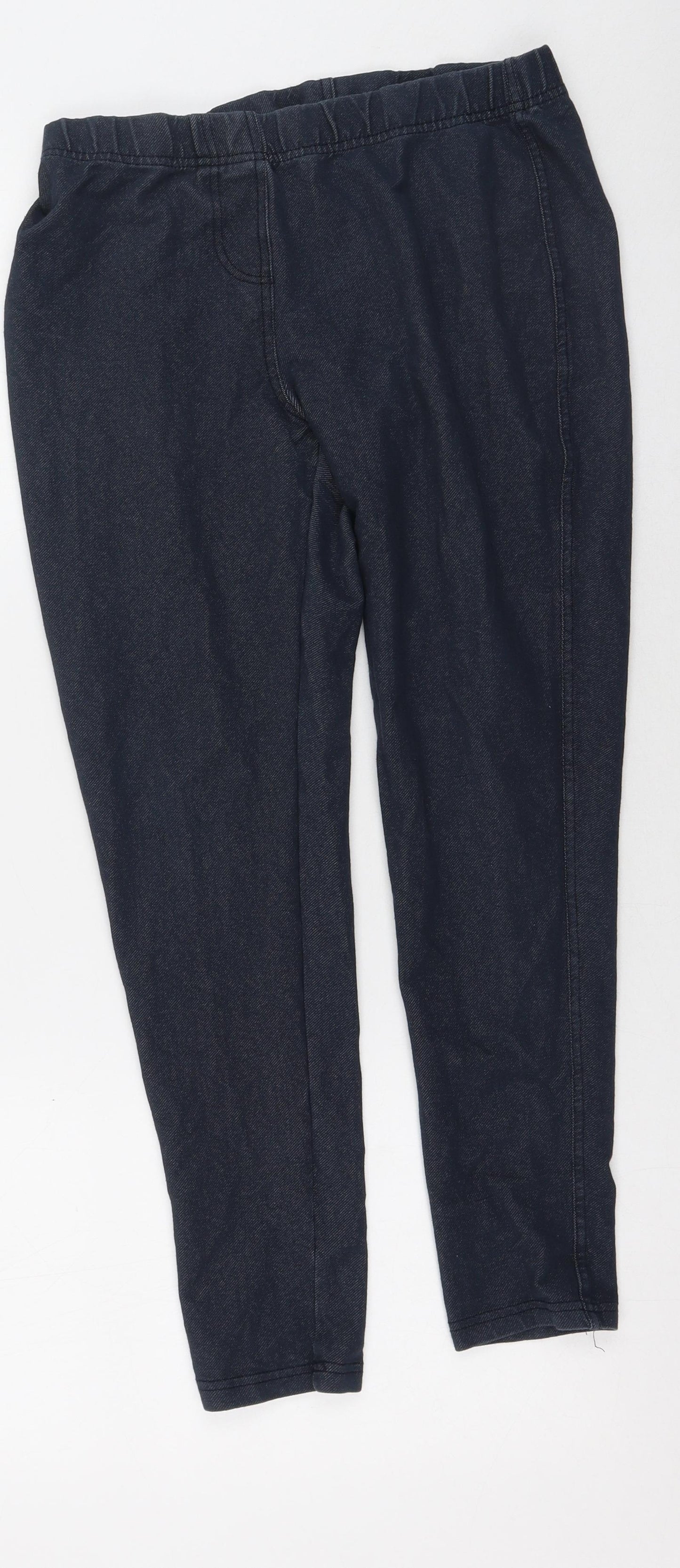 Papaya Womens Blue  Cotton Jegging Trousers Size 14 L23 in Regular