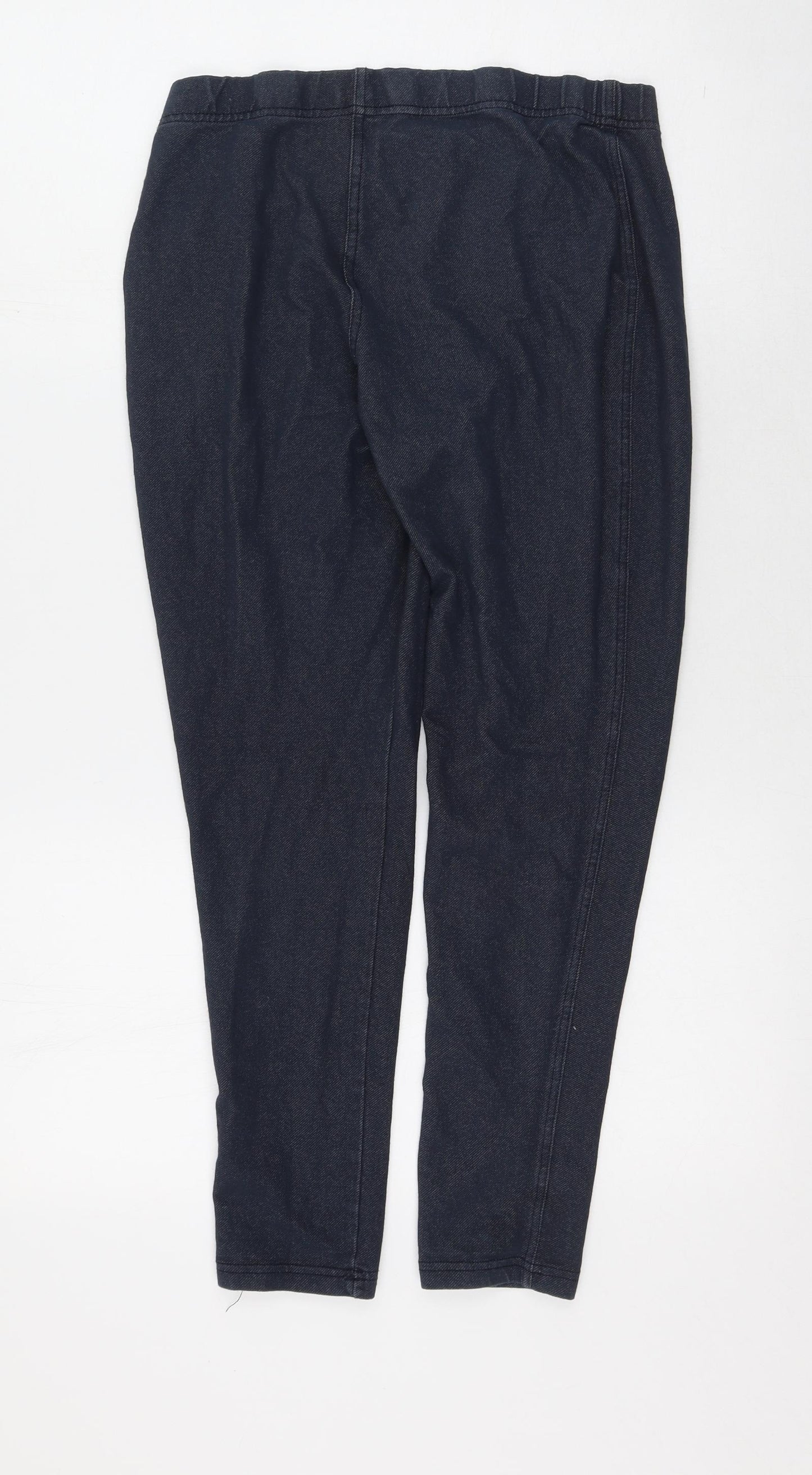 Papaya Womens Blue  Cotton Jegging Trousers Size 14 L23 in Regular