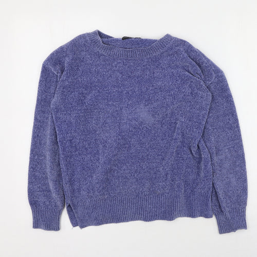 F&F Womens Blue Round Neck  Polyester Pullover Jumper Size 6