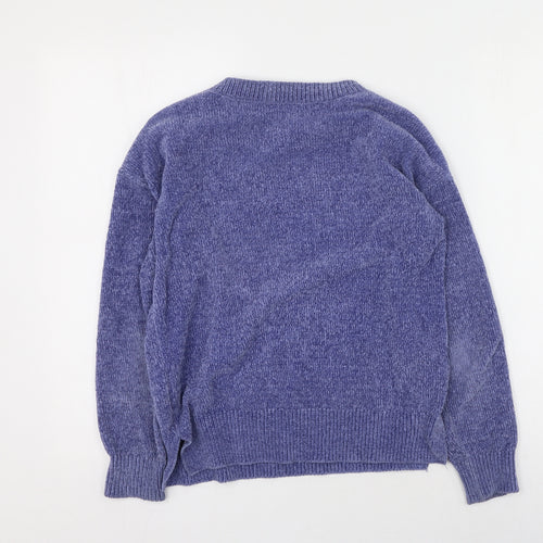 F&F Womens Blue Round Neck  Polyester Pullover Jumper Size 6