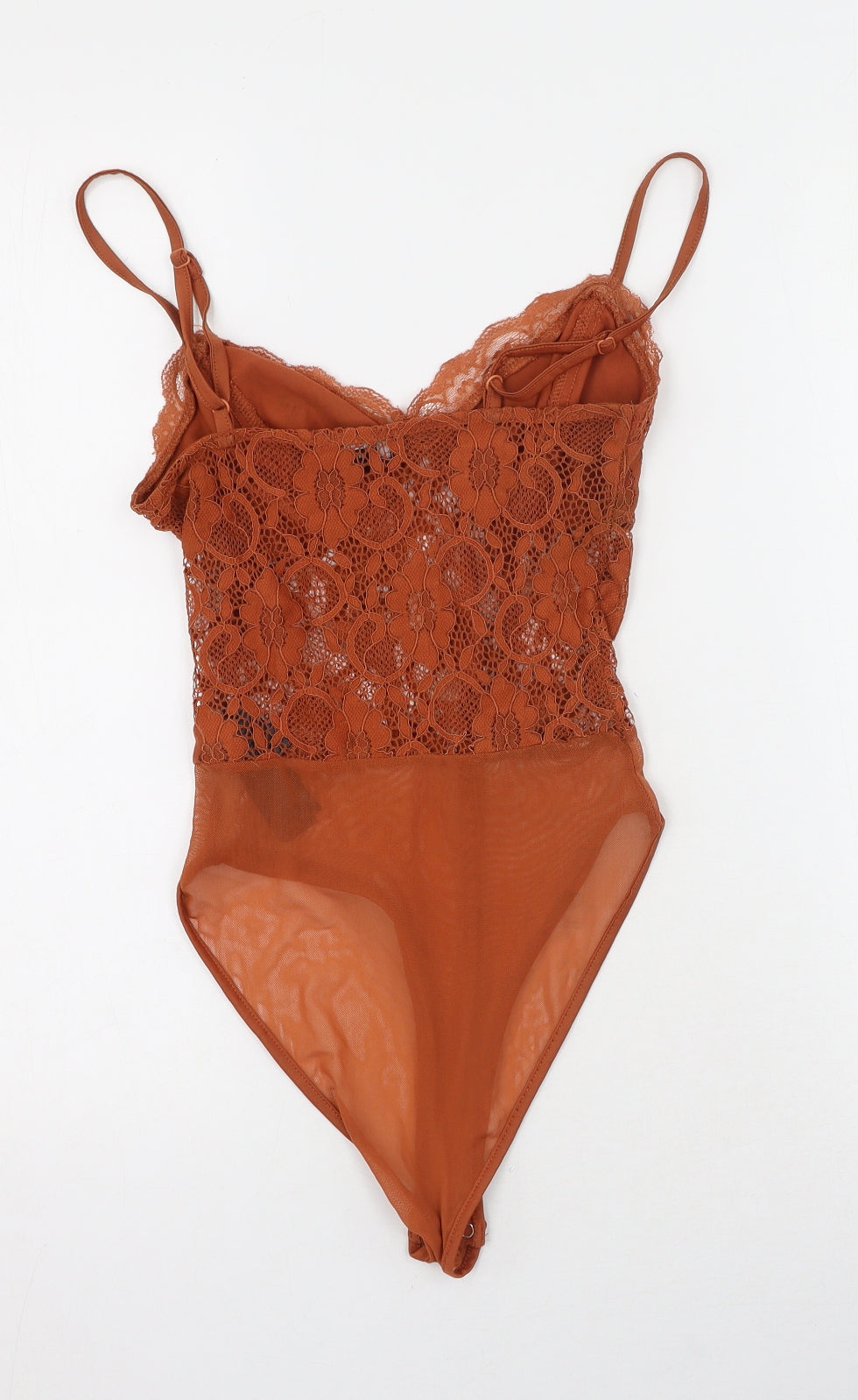 New Look Womens Orange  Nylon Camisole Tank Size 8 Scoop Neck