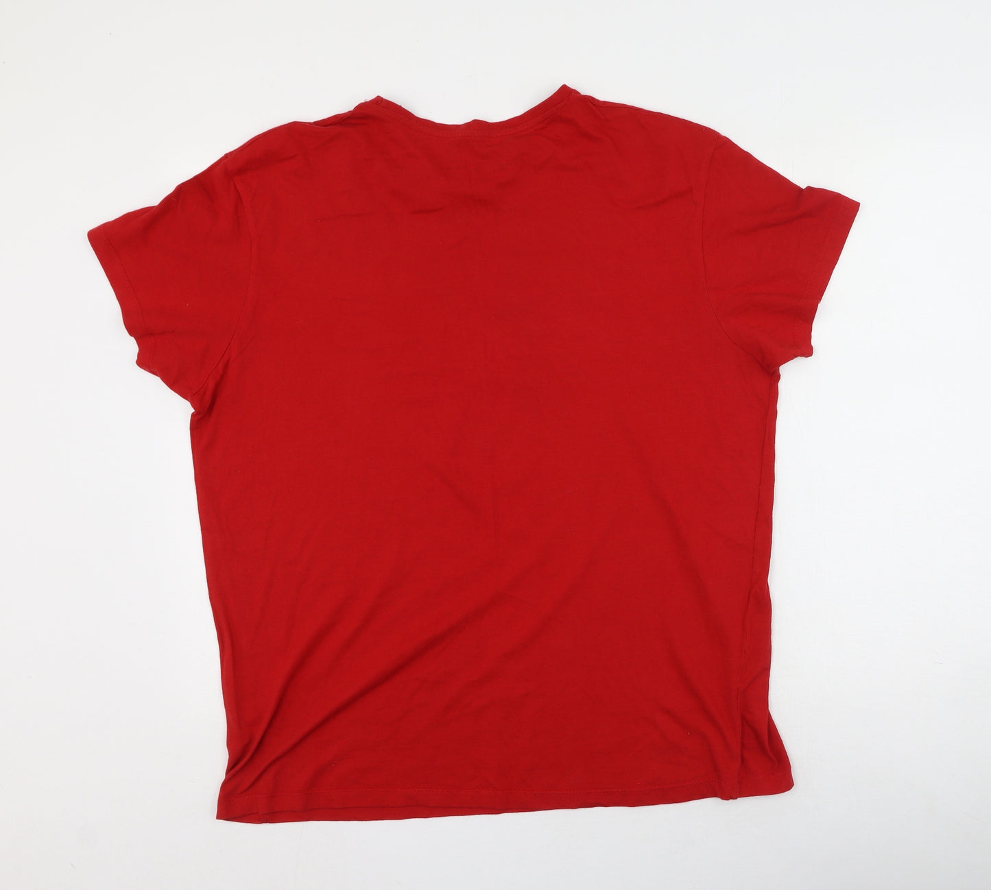 Cedar Wood  Mens Red  Cotton  T-Shirt Size XL Round Neck