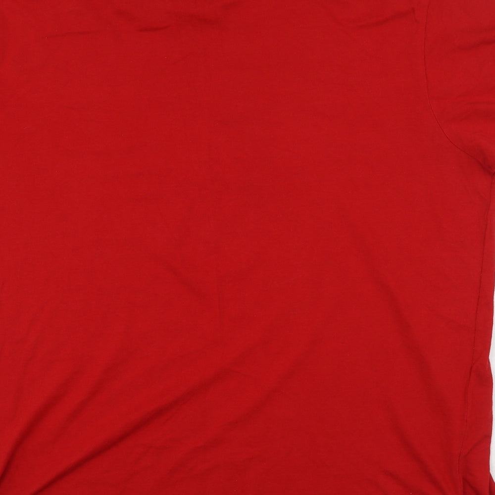 Cedar Wood  Mens Red  Cotton  T-Shirt Size XL Round Neck