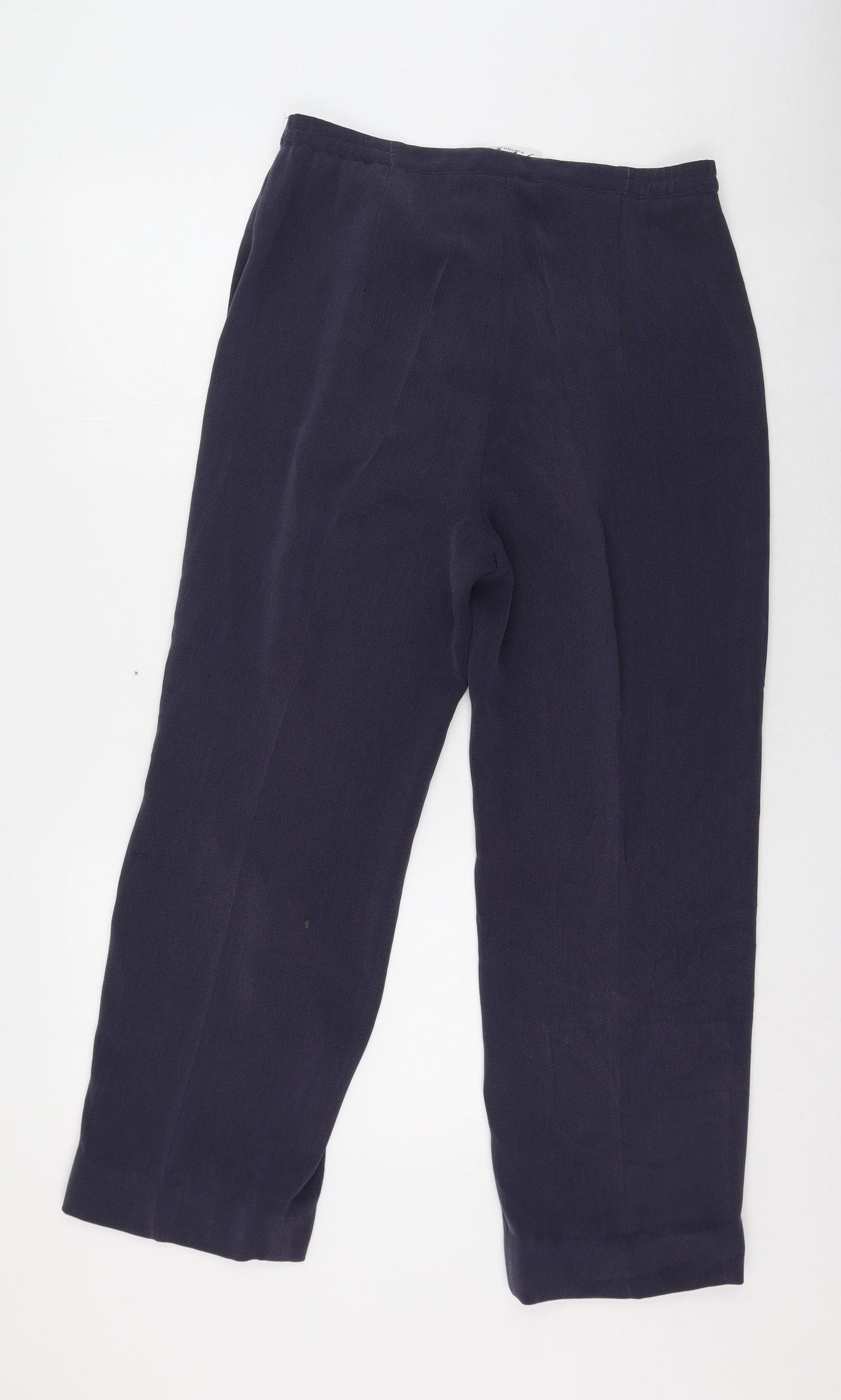 Gold Womens Blue  Polyester Trousers  Size 16 L25 in Regular Zip