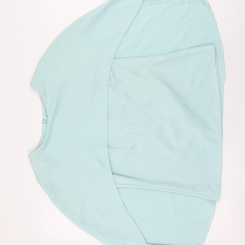 Melczarkowsski Womens Blue  Polyester Basic Blouse Size M Round Neck