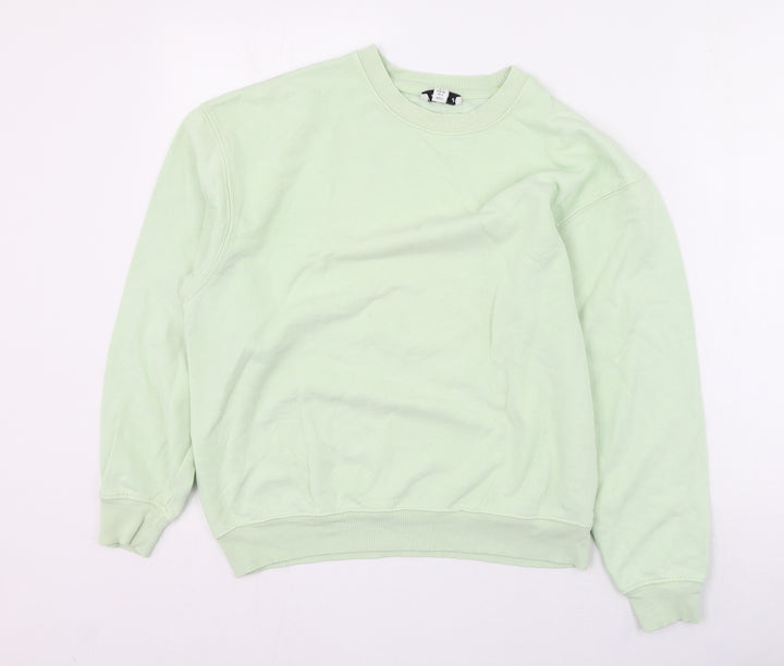 Topshop Womens Green Round Neck Cotton Pullover Jumper Size 6