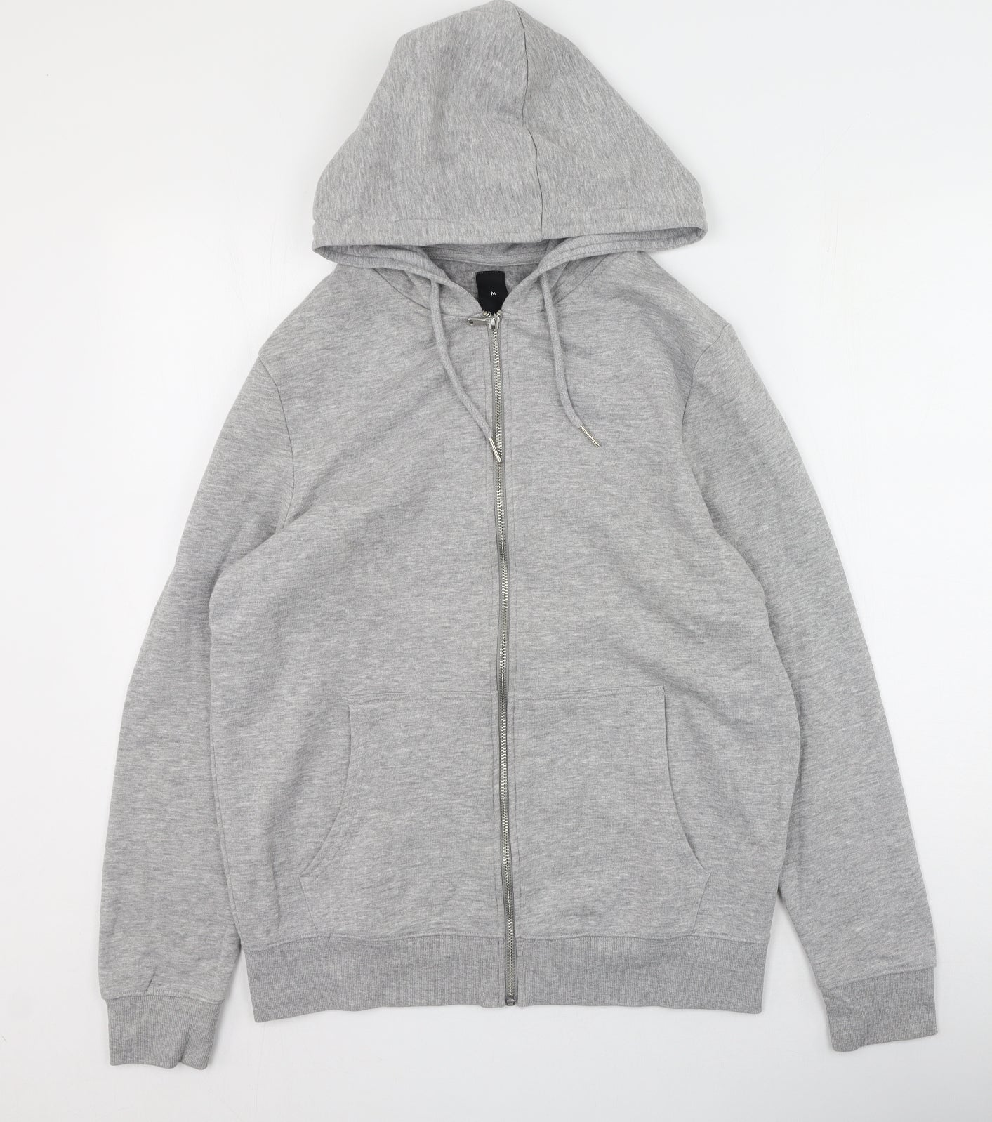 New Look Mens Grey Round Neck  Viscose Full Zip Jumper Size M