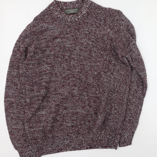 Primark Mens Red Round Neck  Cotton Pullover Jumper Size M