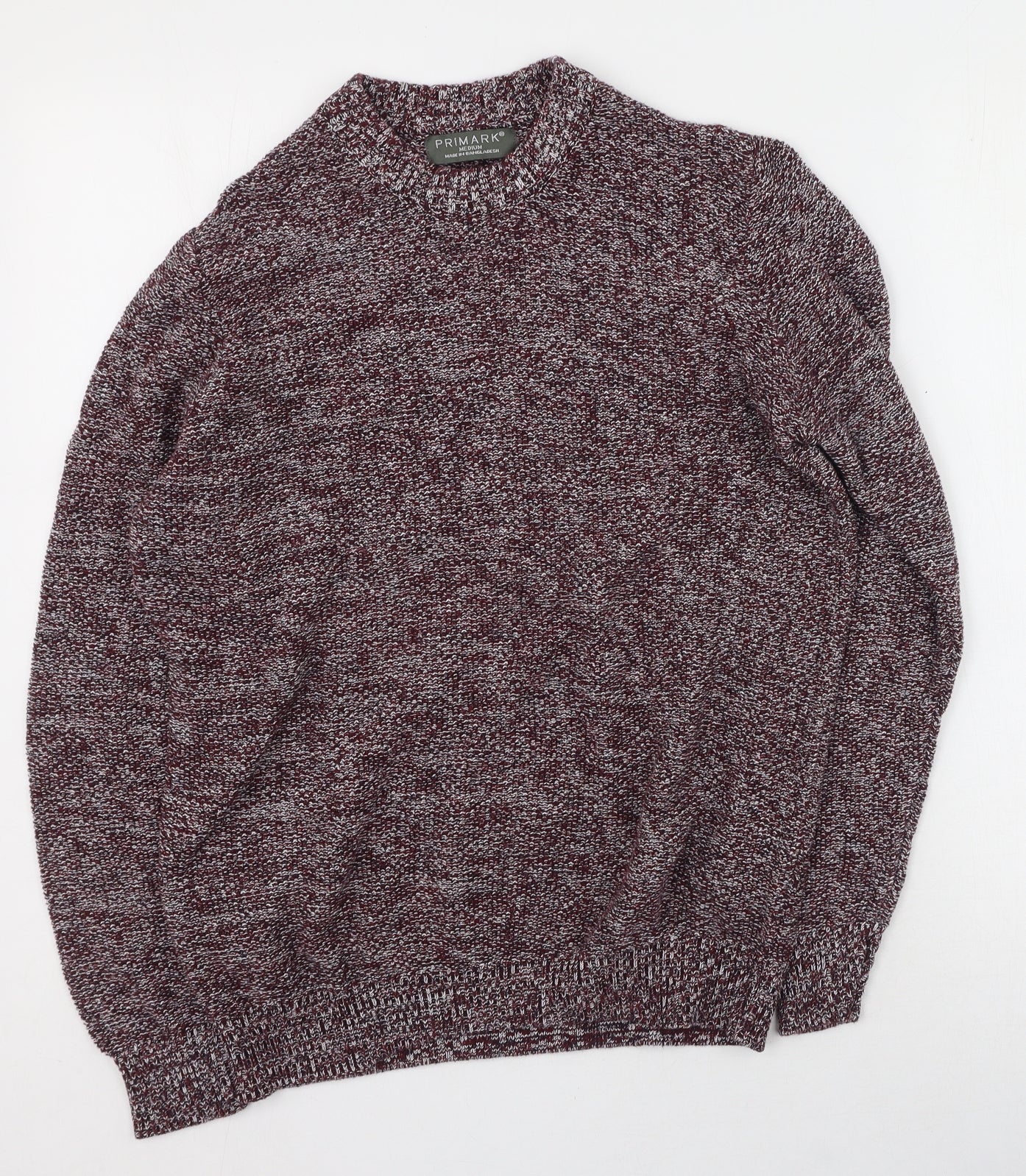 Primark Mens Red Round Neck  Cotton Pullover Jumper Size M