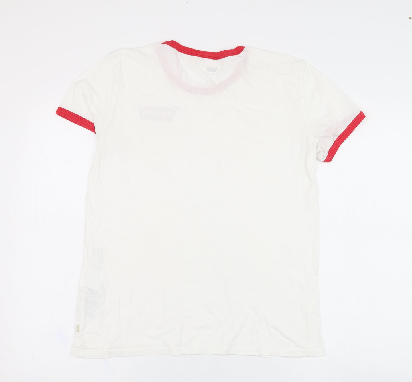 Signature by Levi Strauss & Co. Mens White  Cotton  T-Shirt Size M Round Neck