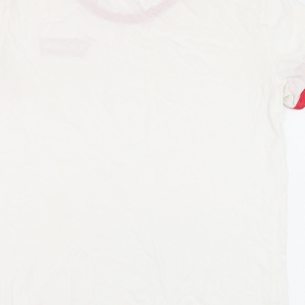 Signature by Levi Strauss & Co. Mens White  Cotton  T-Shirt Size M Round Neck