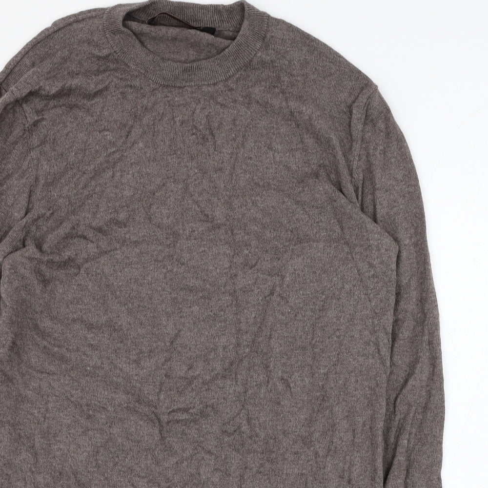 Fairlane & Sons Mens Brown Round Neck  Cotton Pullover Jumper Size M