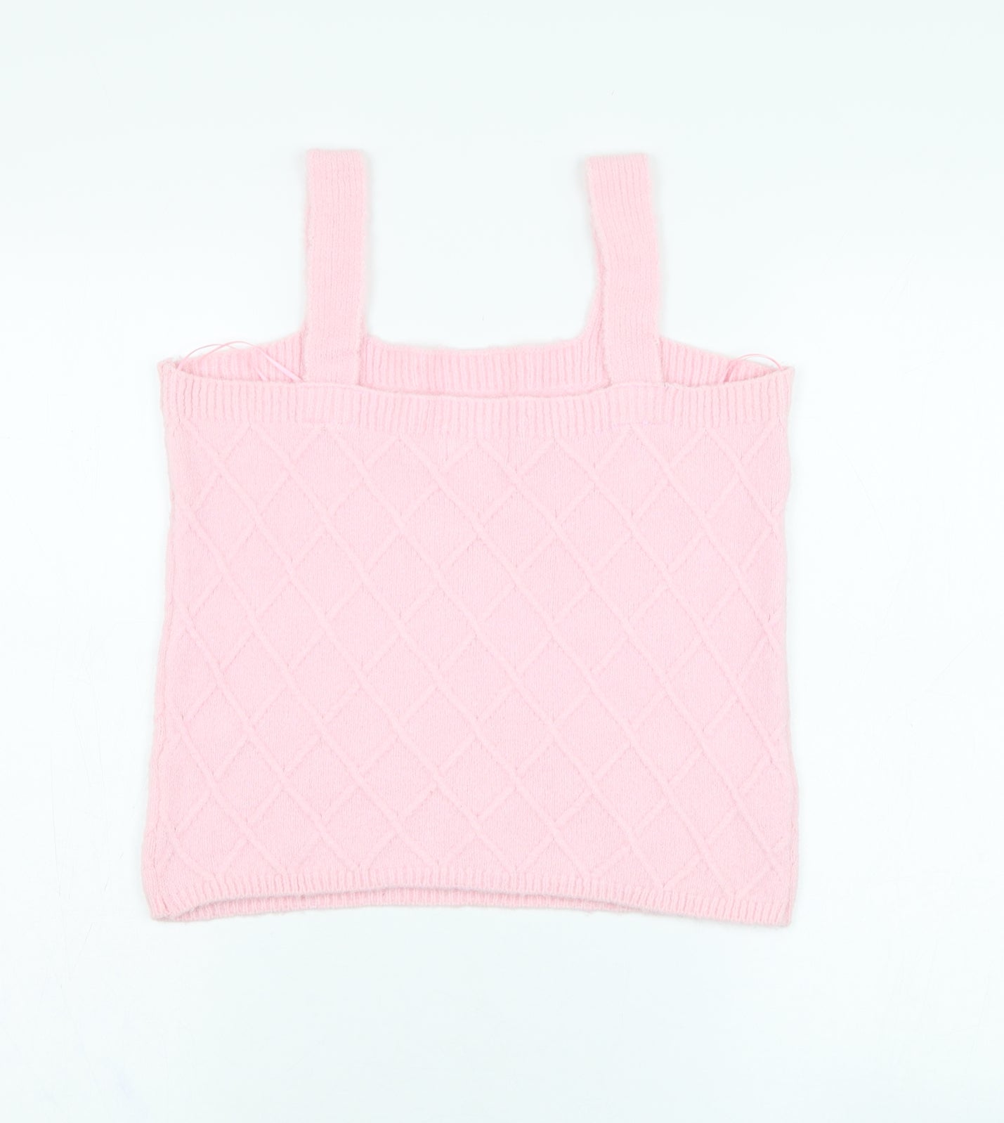Savida Womens Pink  Acrylic Basic Tank Size M Square Neck