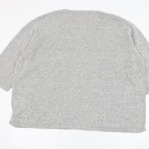 Damart Womens Grey V-Neck  Acrylic Pullover Jumper Size 30   - Flower