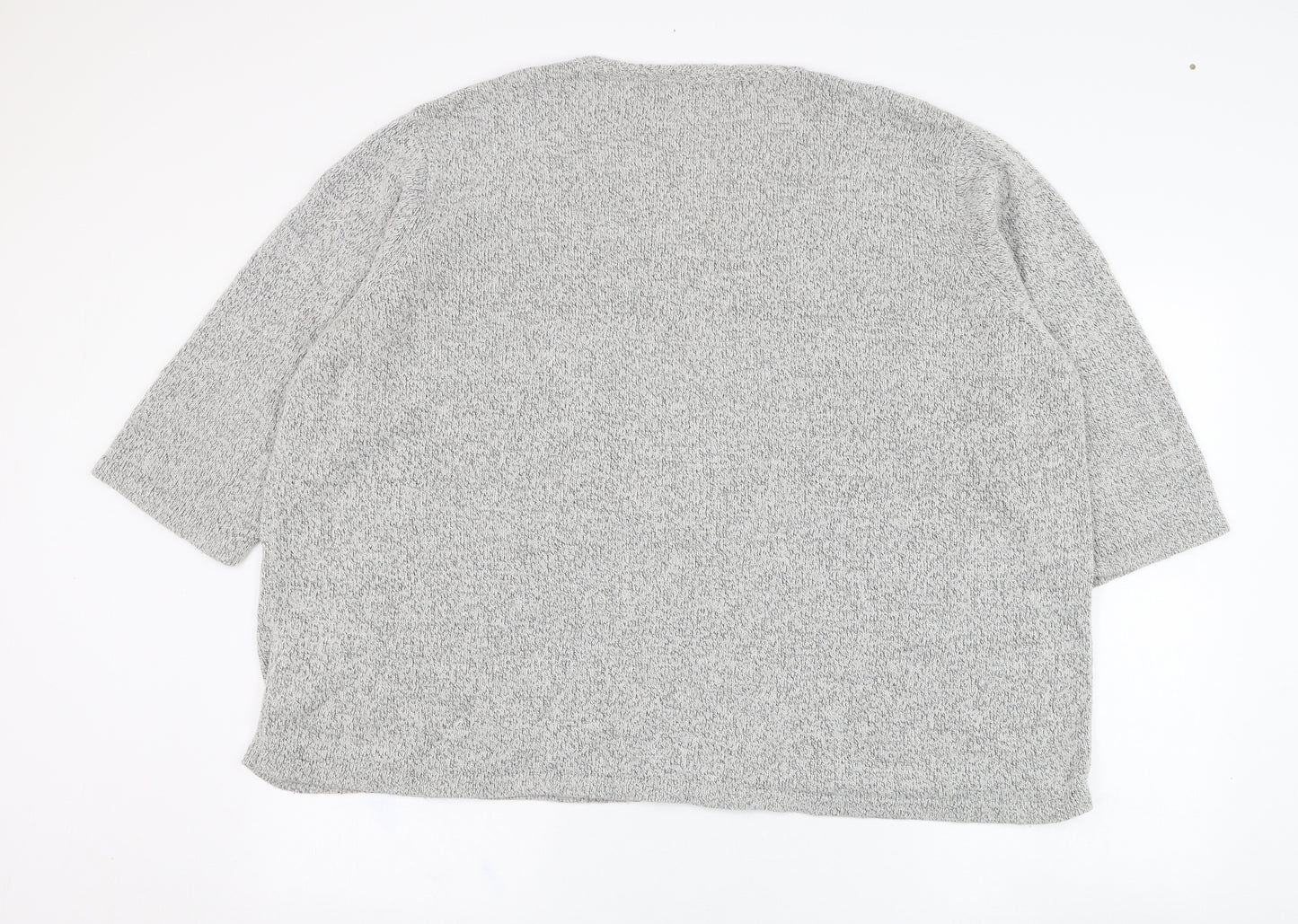 Damart Womens Grey V-Neck  Acrylic Pullover Jumper Size 30   - Flower