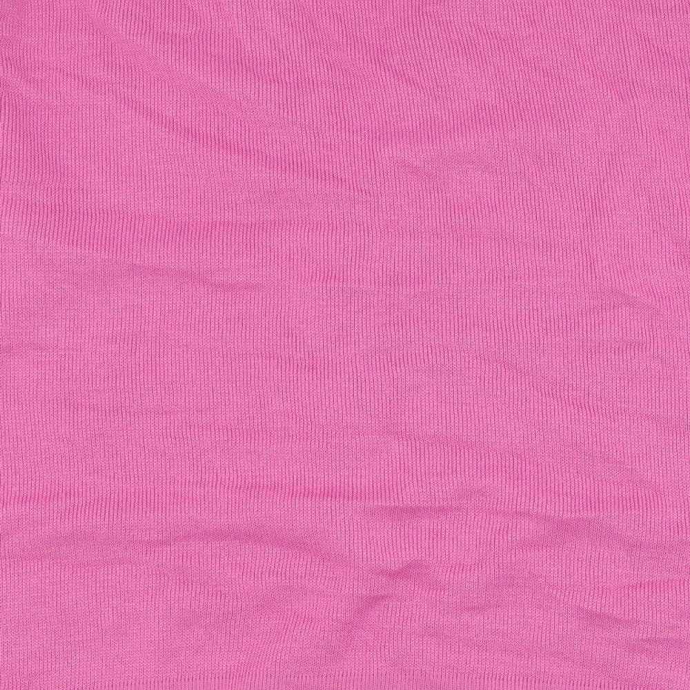 Merry Gold Womens Pink V-Neck  Acrylic Cardigan Jumper Size XL