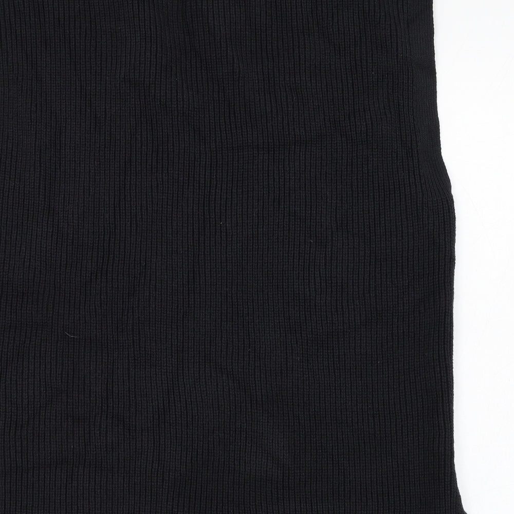 Marks and Spencer Mens Black Collared  Cotton Vest Jumper Size L