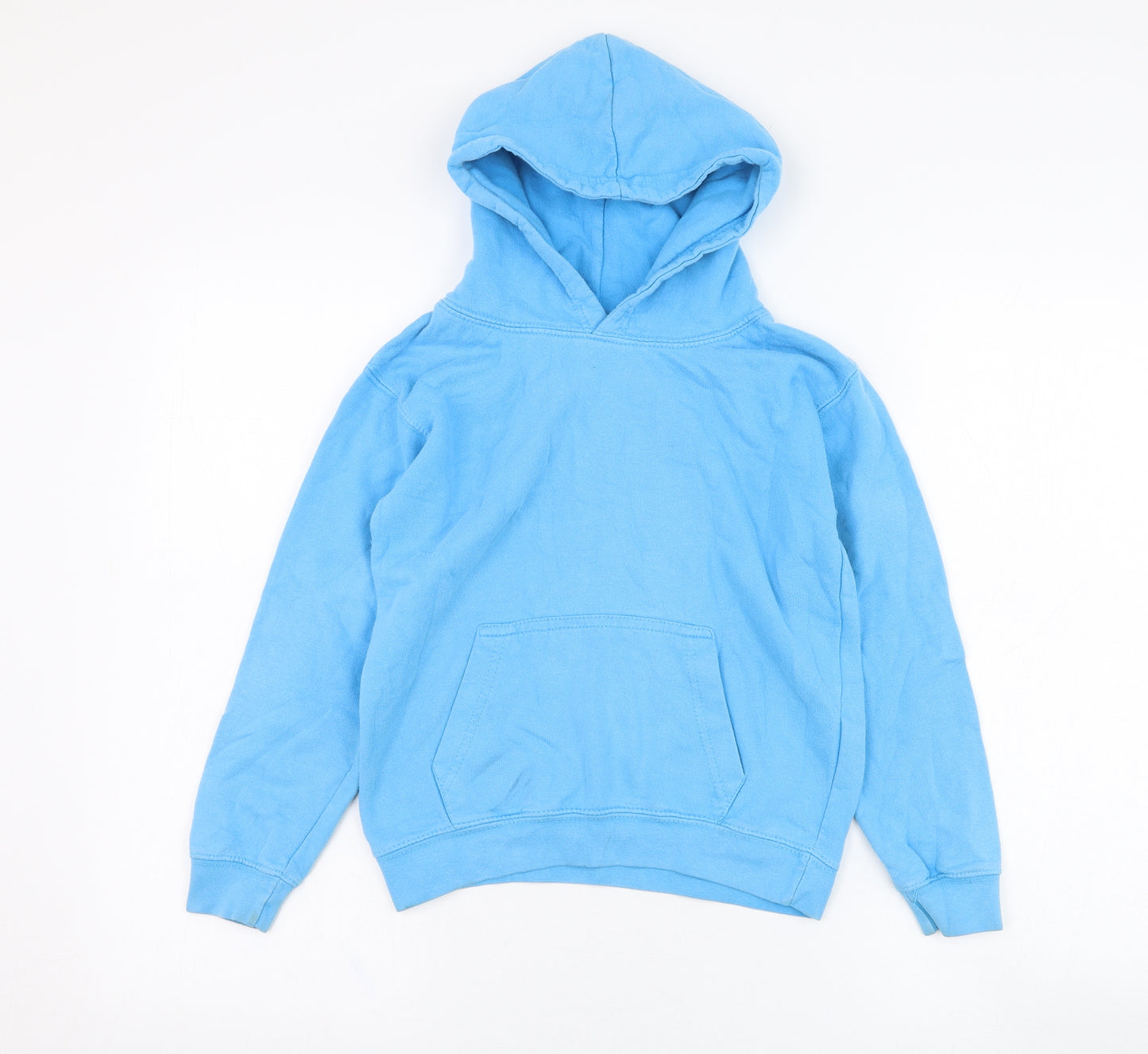 Just Hoods Boys Blue  Cotton Pullover Hoodie Size 7-8 Years  Pullover