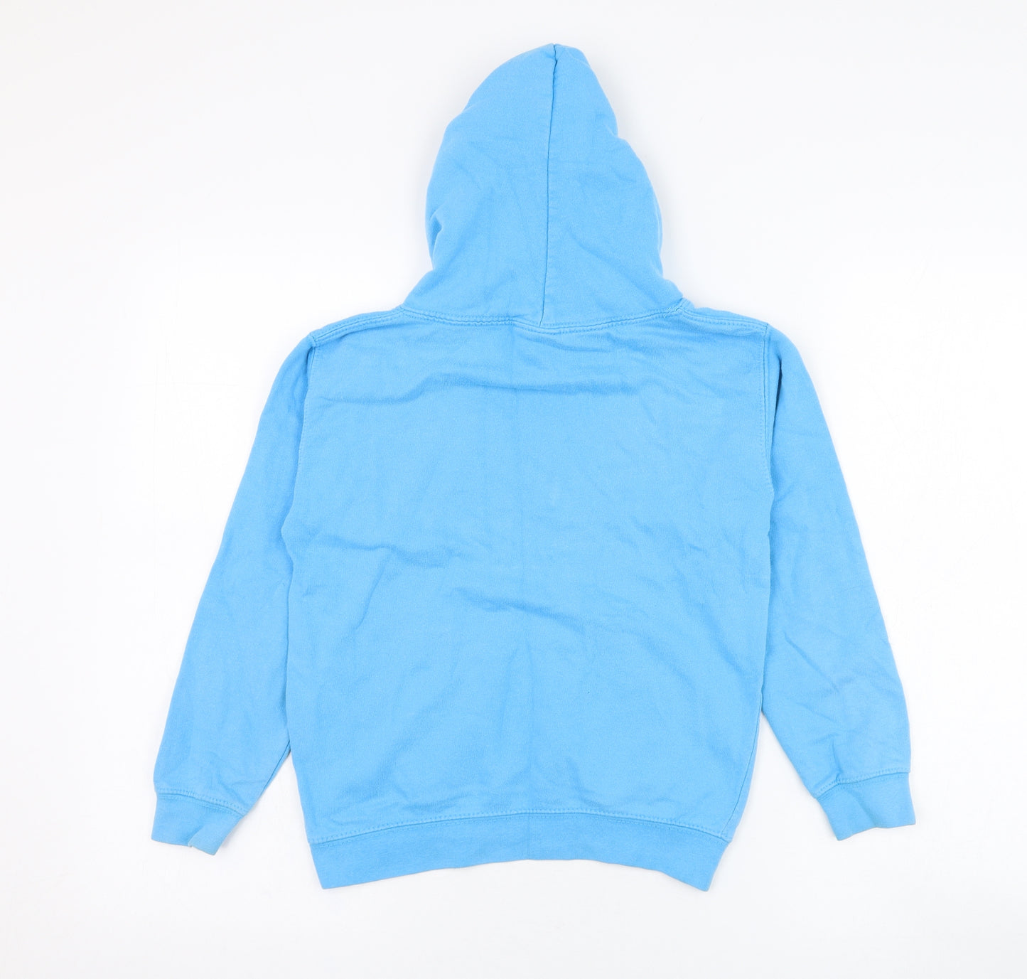 Just Hoods Boys Blue  Cotton Pullover Hoodie Size 7-8 Years  Pullover