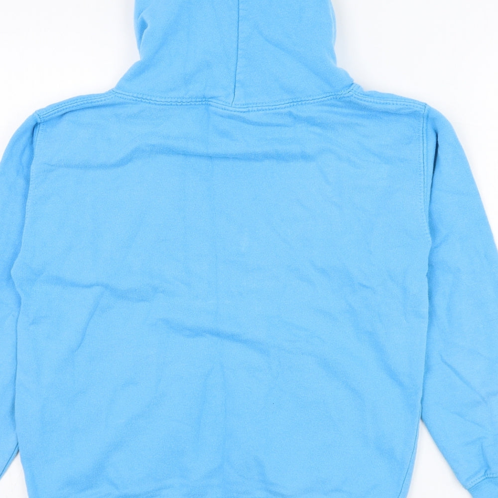 Just Hoods Boys Blue  Cotton Pullover Hoodie Size 7-8 Years  Pullover