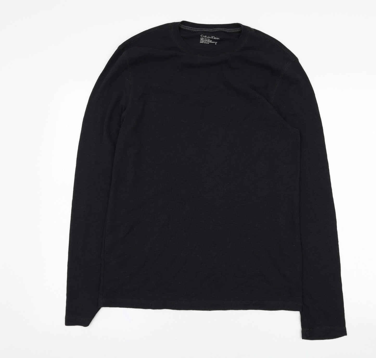 Calvin Klein Mens Black  Cotton  T-Shirt Size S Round Neck