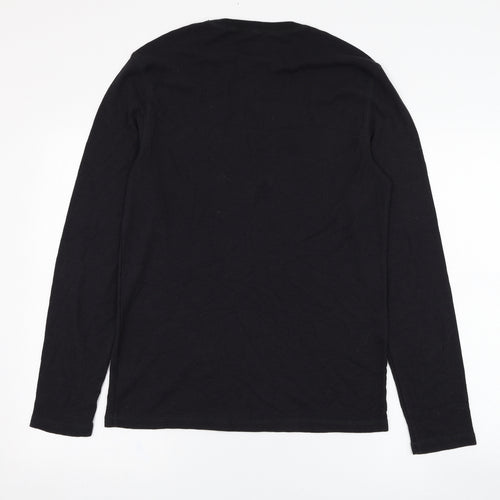Calvin Klein Mens Black  Cotton  T-Shirt Size S Round Neck