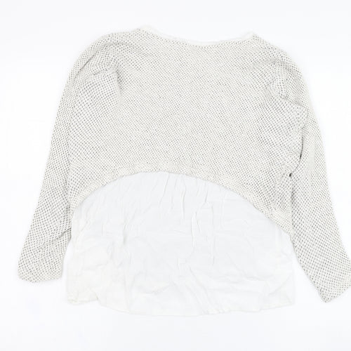 Zara Womens Grey Round Neck  Viscose Pullover Jumper Size M