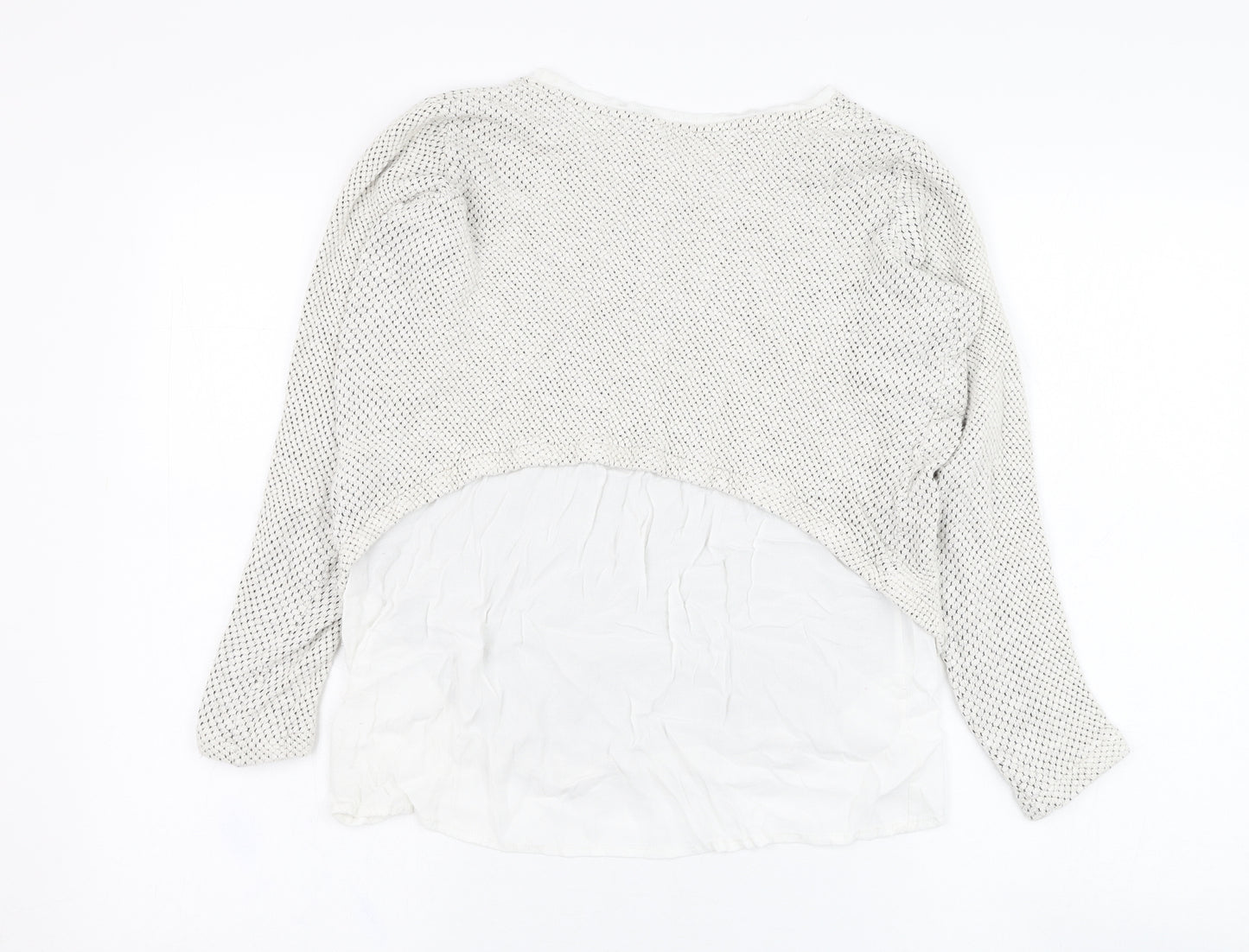 Zara Womens Grey Round Neck  Viscose Pullover Jumper Size M
