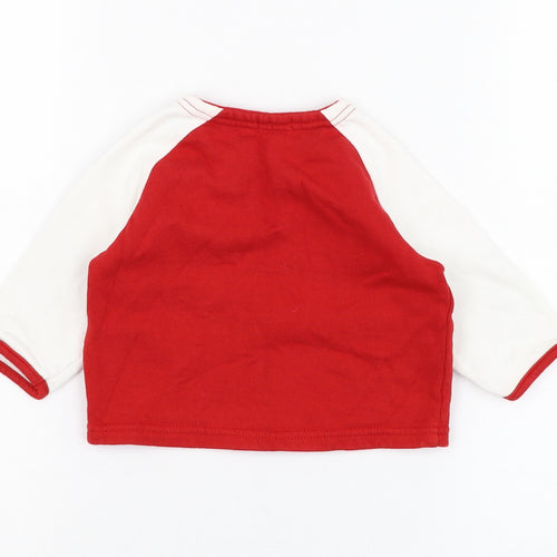 ELLE Boys Red  Cotton Full Zip Jumper Size 6-9 Months  Zip