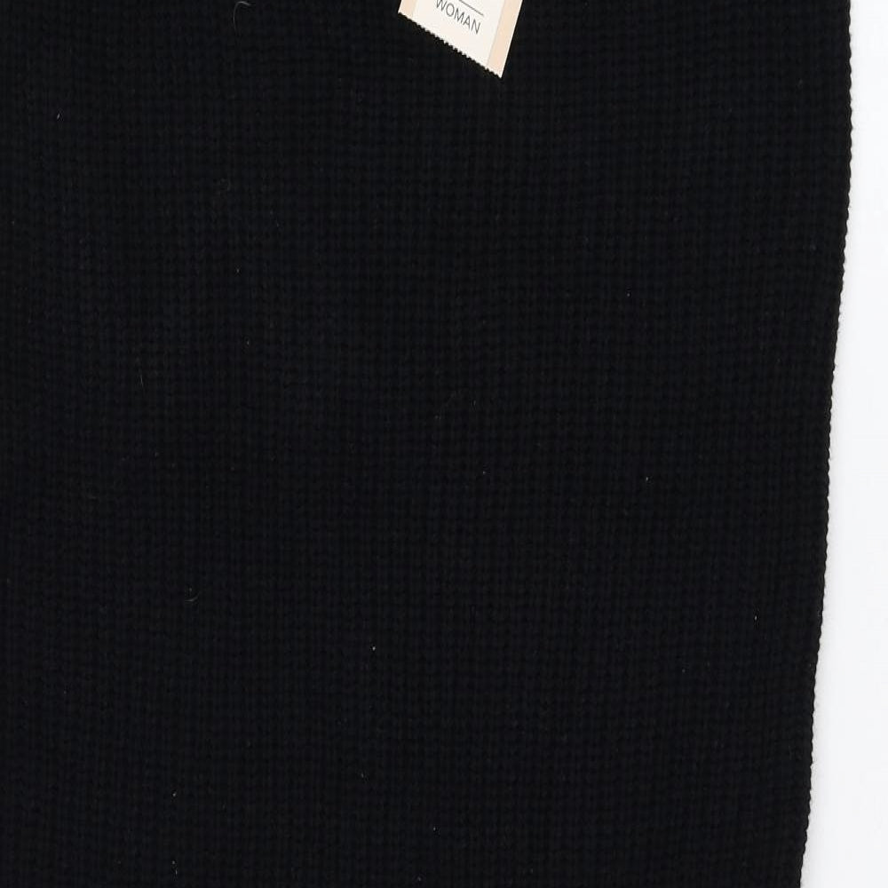 TU Womens Black  Cotton Straight & Pencil Skirt Size 14