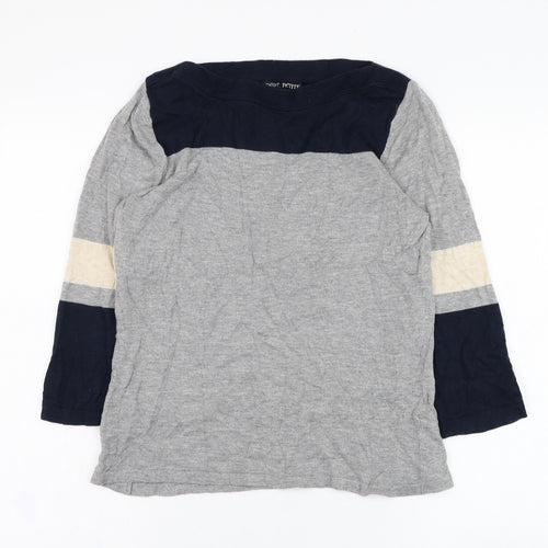 NEXT Womens Grey Round Neck  Cotton Pullover Jumper Size 10