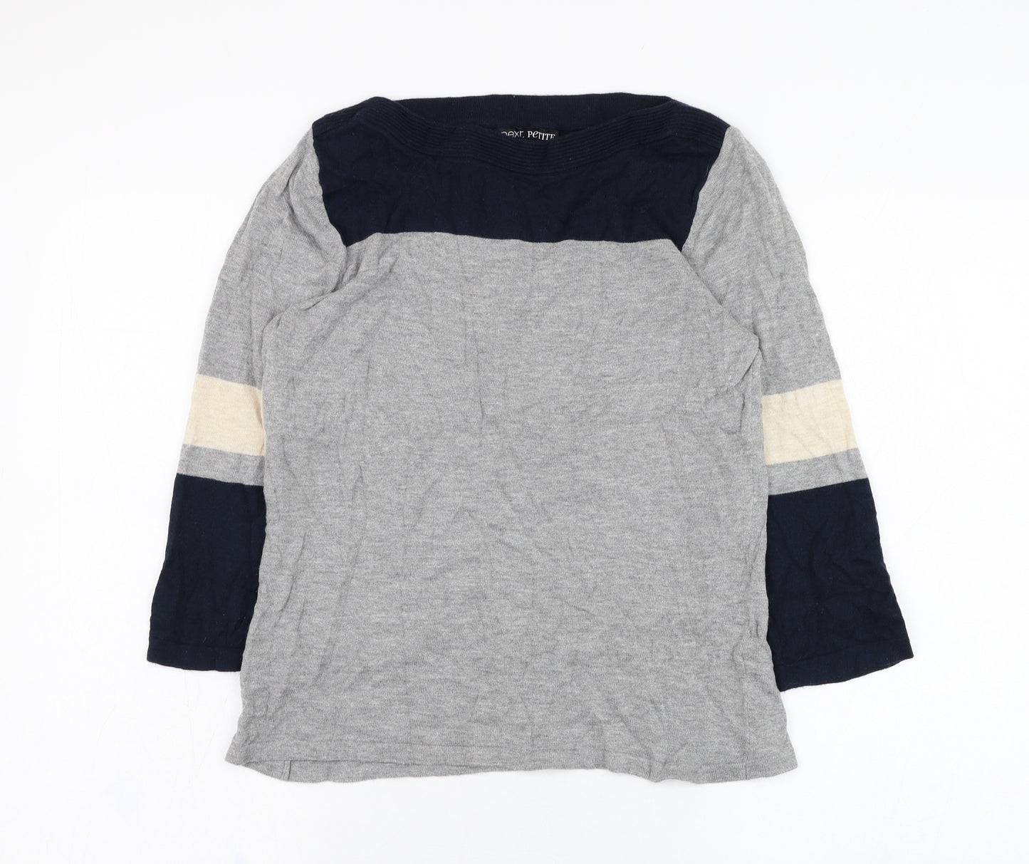 NEXT Womens Grey Round Neck  Cotton Pullover Jumper Size 10