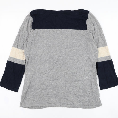 NEXT Womens Grey Round Neck  Cotton Pullover Jumper Size 10