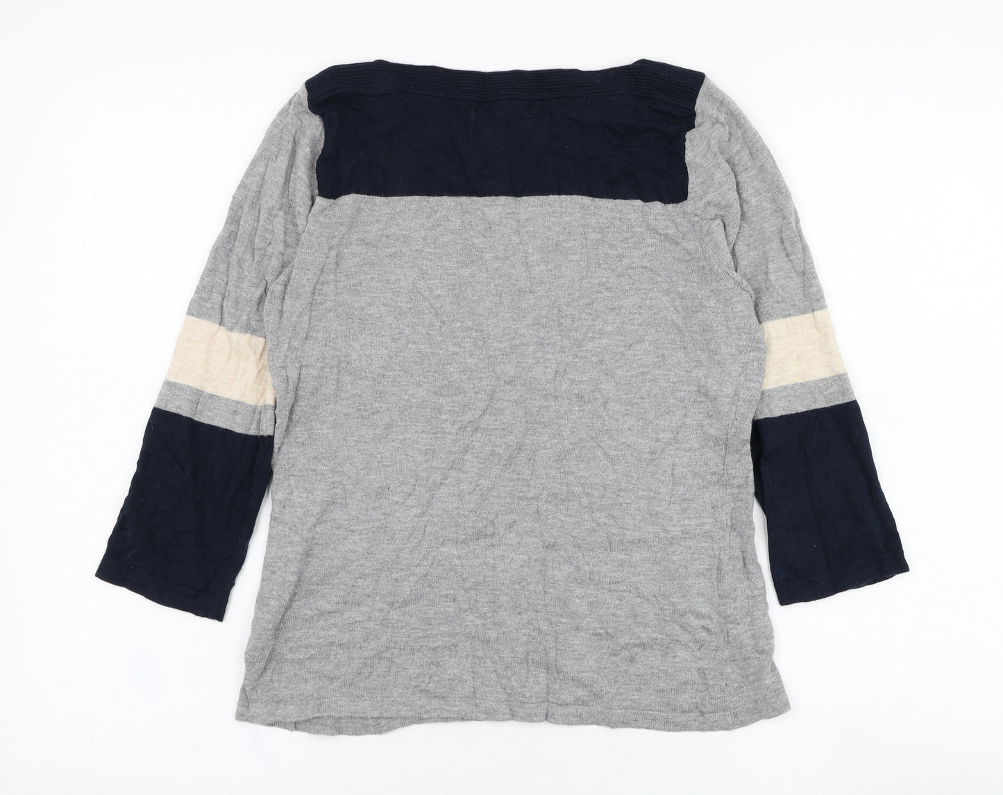 NEXT Womens Grey Round Neck  Cotton Pullover Jumper Size 10