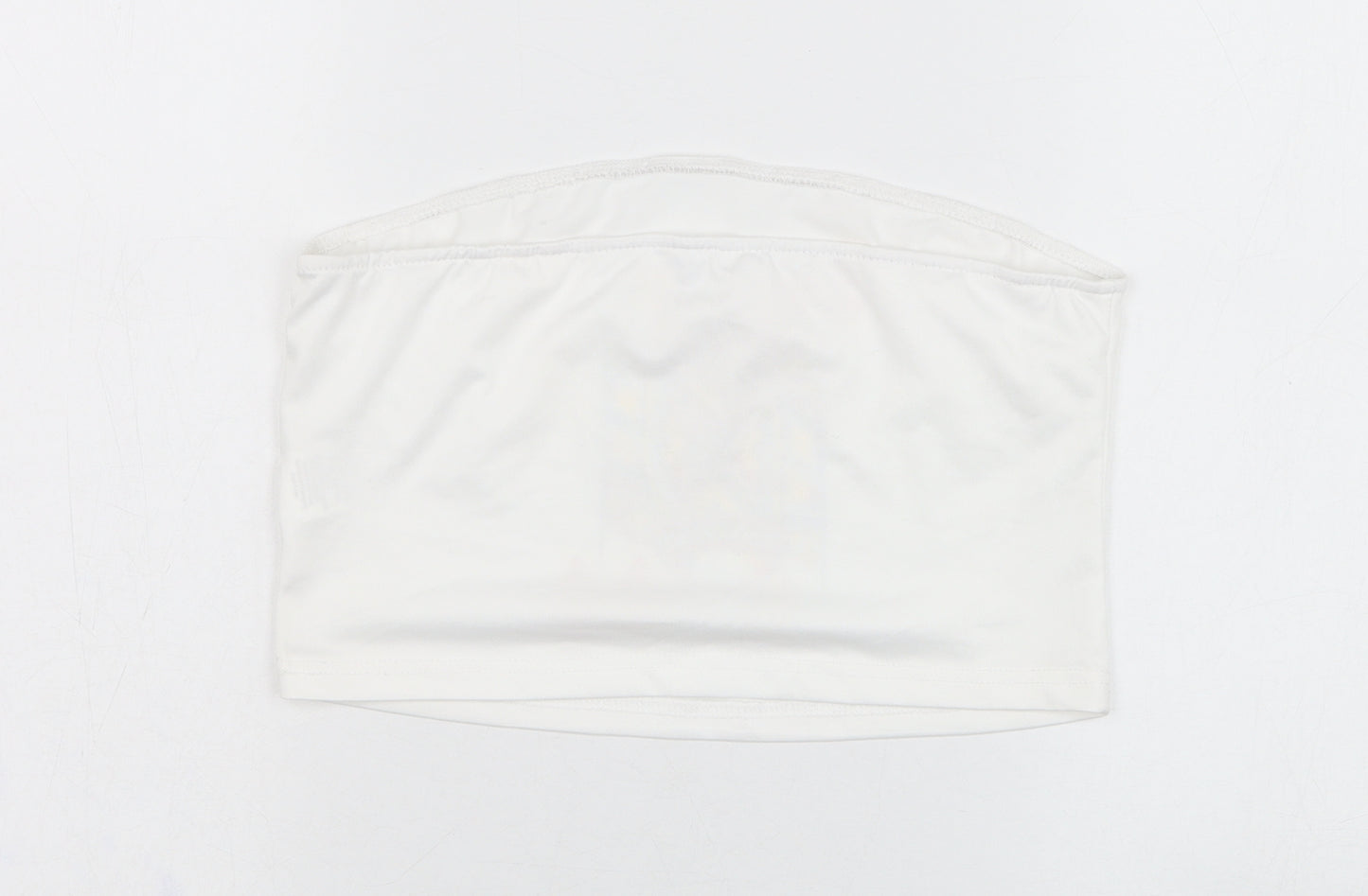 SheIn Womens White  Polyester Cropped Tank Size M Off the Shoulder - Queen of Hearts