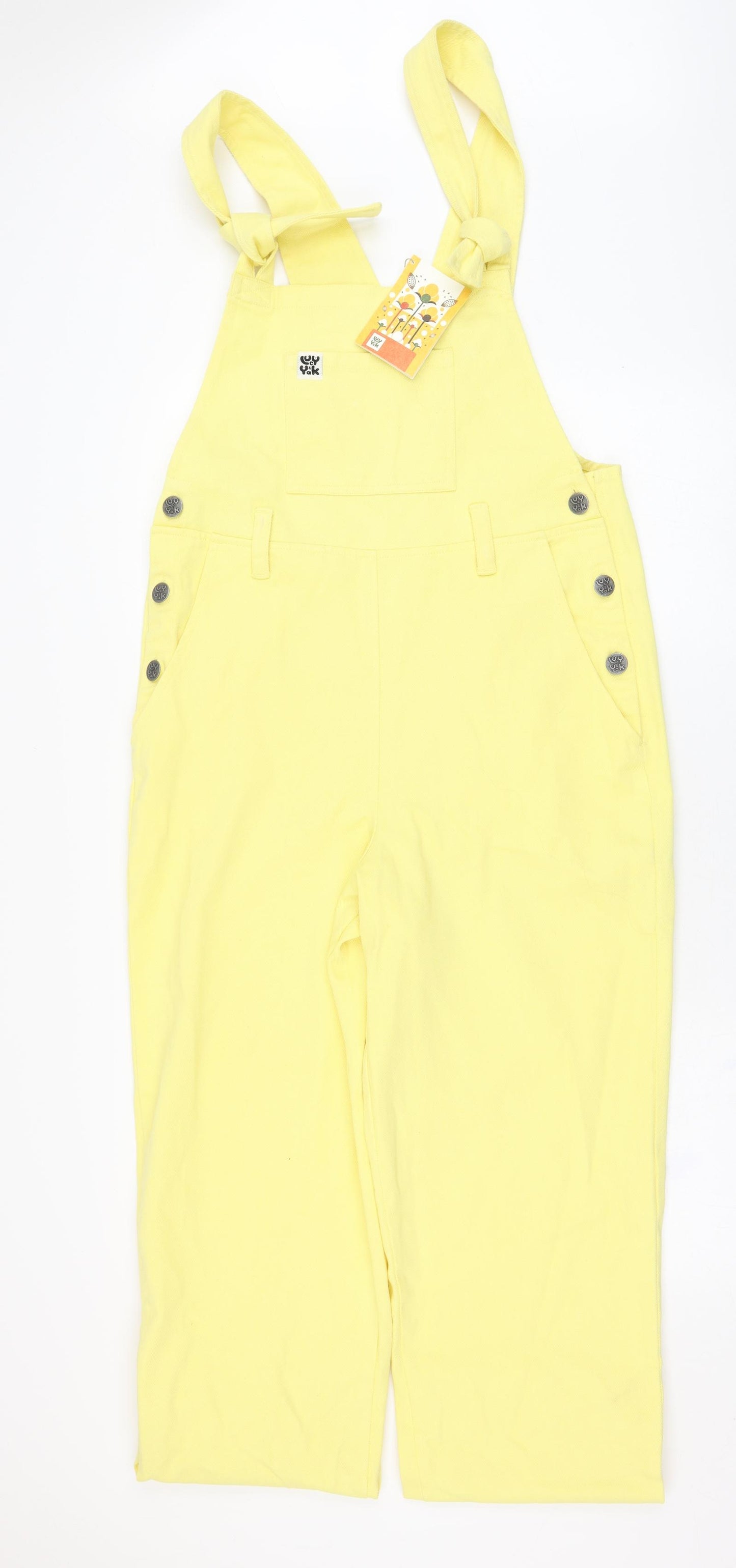 Lucy & Yak Womens Yellow  Cotton Dungaree One-Piece Size 10 L29 in Tie