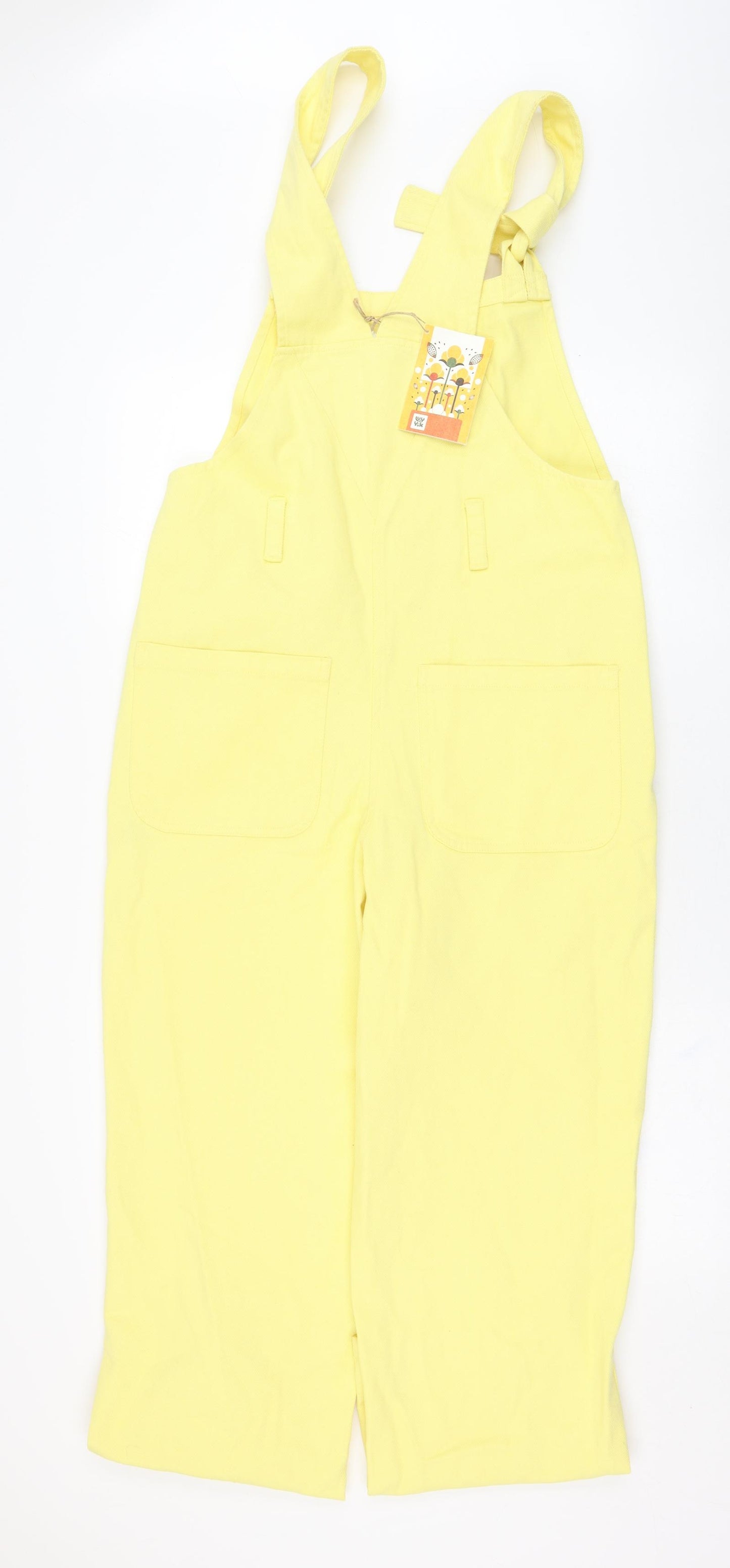 Lucy & Yak Womens Yellow  Cotton Dungaree One-Piece Size 10 L29 in Tie