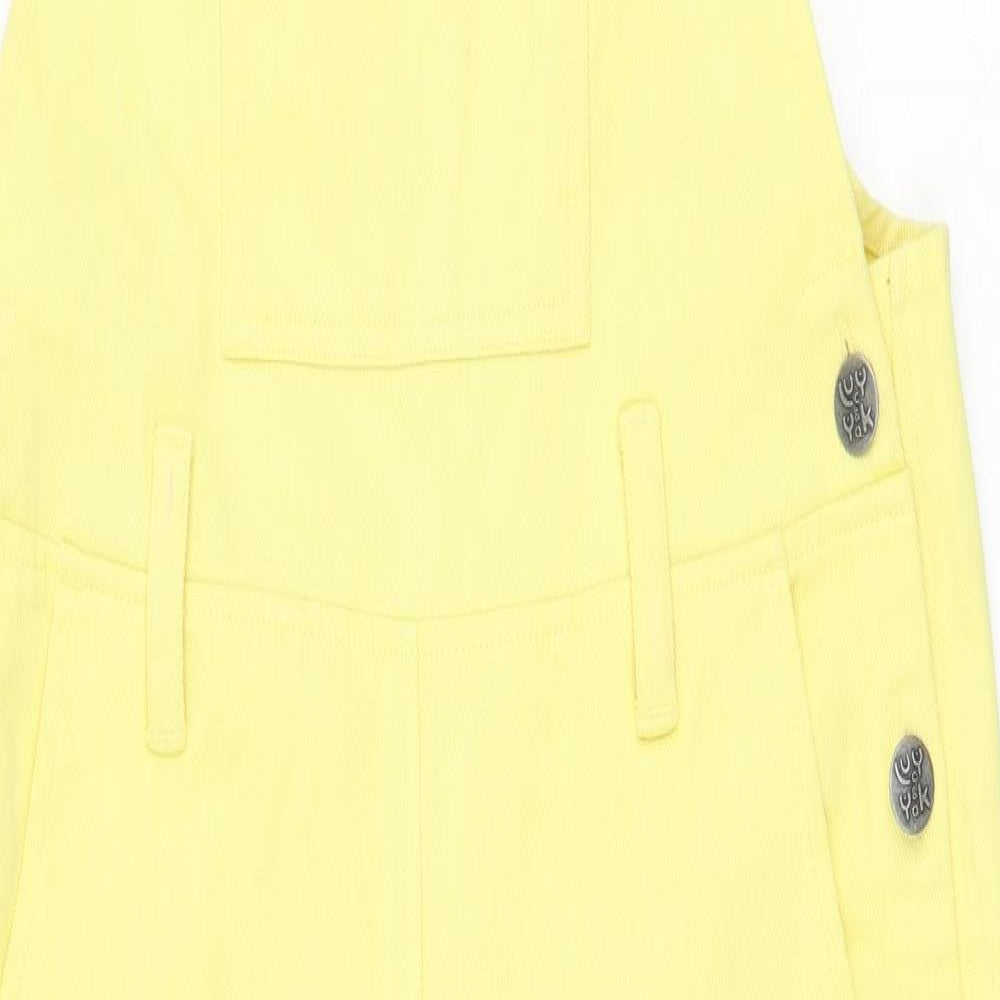 Lucy & Yak Womens Yellow  Cotton Dungaree One-Piece Size 10 L29 in Tie