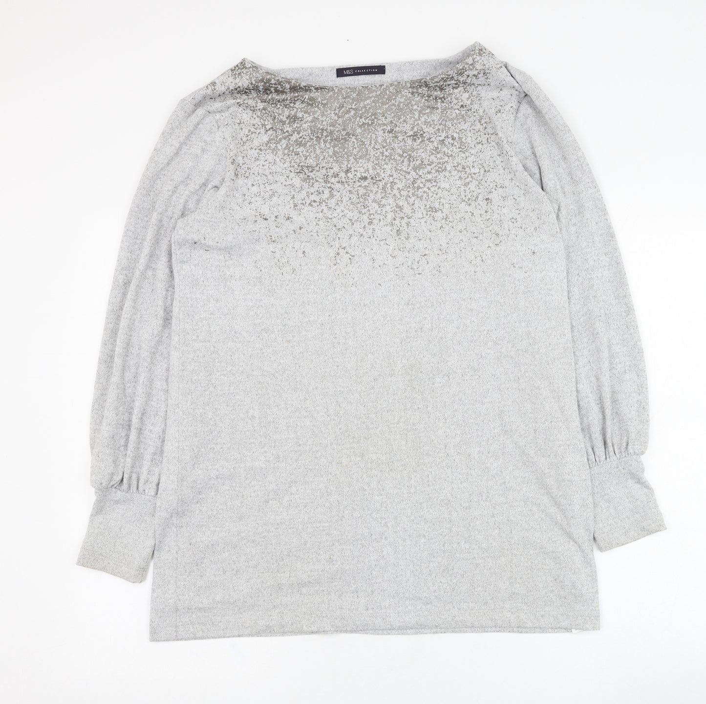 Marks and Spencer Womens Grey  Polyester Pullover Sweatshirt Size 12  Pullover